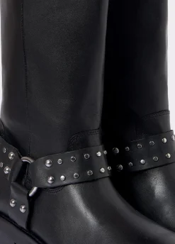 Bikerlaars Studs Vierkante Neus