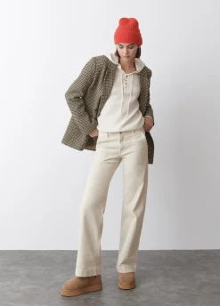 Blazer Overslag Pied-De-Poule Met Wol