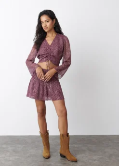 Blouse Mouwen Volume Lace-Up