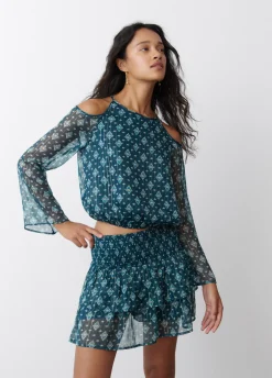 Blouse Ontblote Schouder Ikat