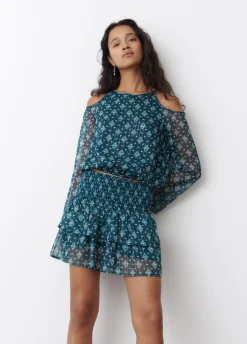 Blouse Ontblote Schouder Ikat