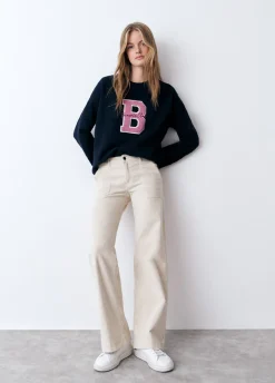 Broek Corduroy Culotte Voorzak
