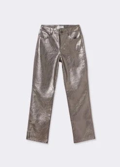 Broek Metallic Leereffect