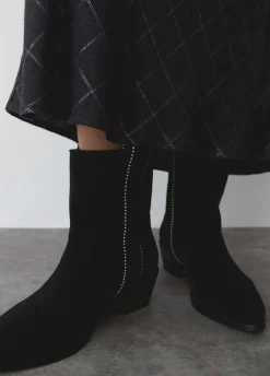 Enkellaars Hoog Strips Bolletjes