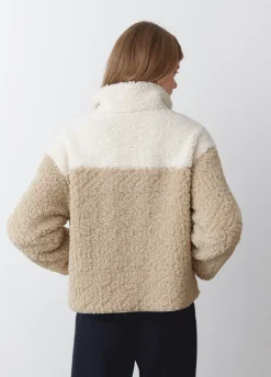 Jas Fleece Rits Contrast