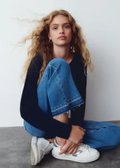 Jeans Culotte Knopen Voor