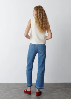 Jeans Culotte Knopen Voor