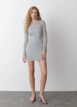 Jurk Opengewerkt Metallic Garen