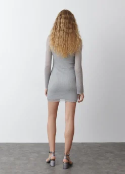 Jurk Opengewerkt Metallic Garen
