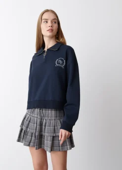 Sweater Rits Geborduurd