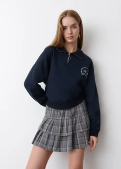 Sweater Rits Geborduurd