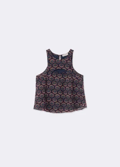 Top Print Indisch Lurex Cut-Out