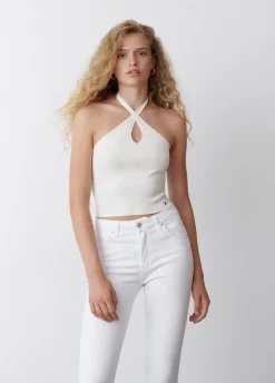 Top Tricot Gekruist Nek
