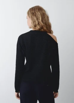 Trui Uitsnijding Metallic Garen