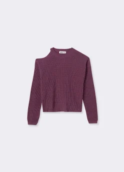 Trui Uitsnijding Metallic Garen