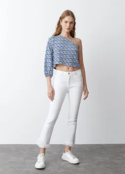 T-Shirt Asymmetrisch Metallic Garen