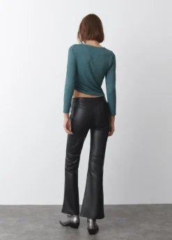 T-Shirt Asymmetrisch Strepen Plooi