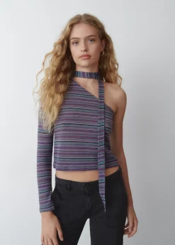 T-Shirt Lange Mouwen Asymmetrisch Choker