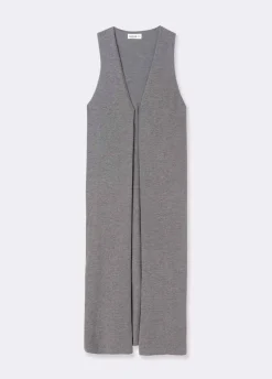 Vest Lang Gebreid Effen