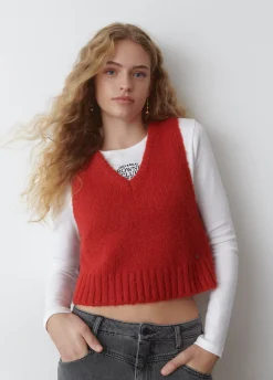 Vest V-Hals Gebreid